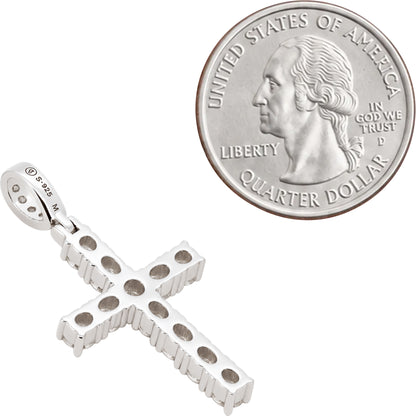 Moissanite 3mm Tennis Cross Pendant