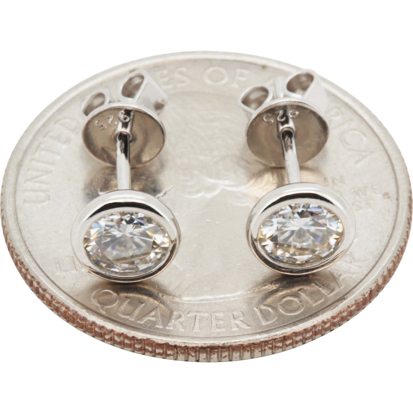5mm 1ctw Moissanite Bezel Set Solitaire Studs