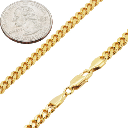 4mm Square Cut Cuban Link Chain 24"