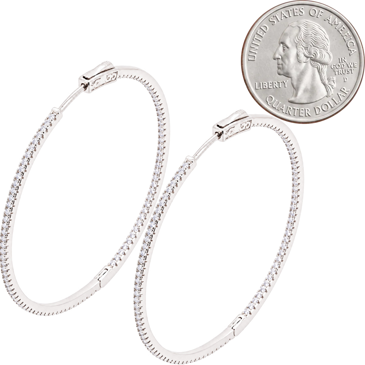 1.5mm x 50 mm Pavé Hoops