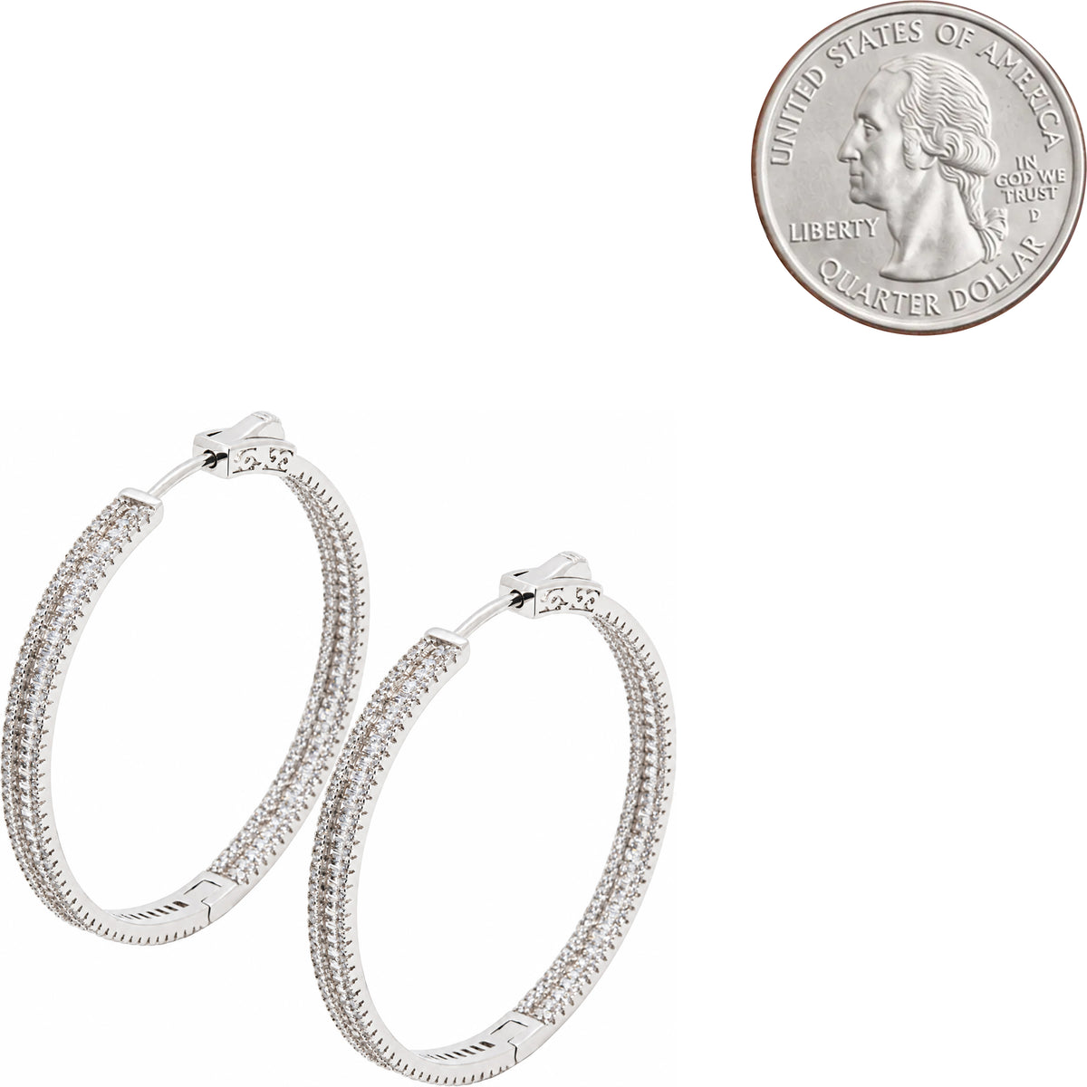 4x40mm Pavé Baguette Hoops