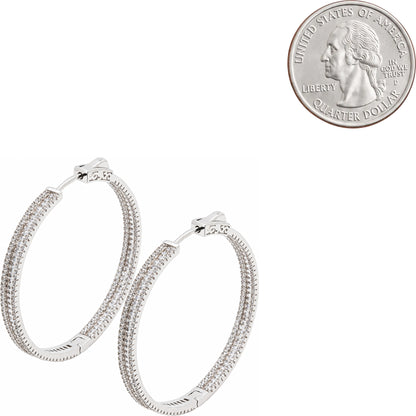 4x40mm Pavé Baguette Hoops
