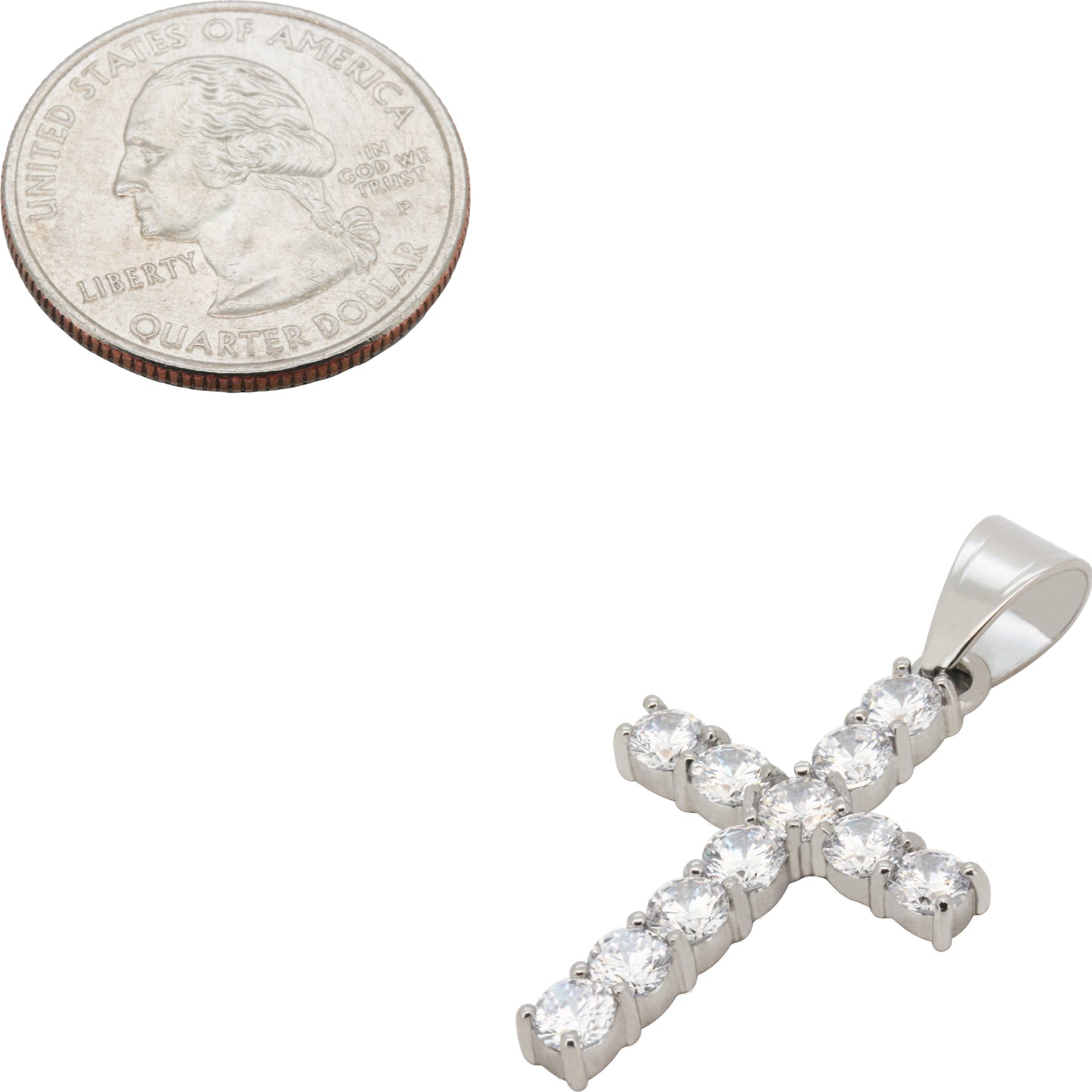4mm Tennis Cross Pendant