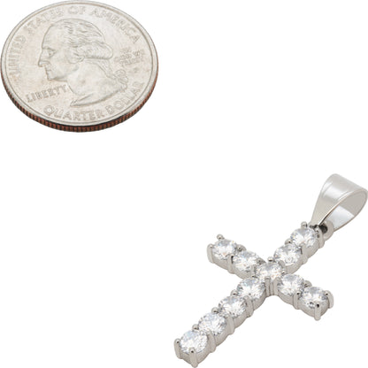 4mm Tennis Cross Pendant