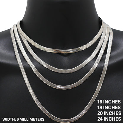 6mm Herringbone Chain 24"