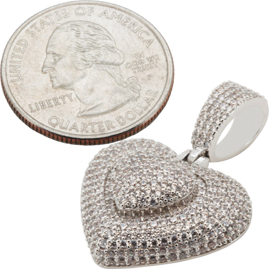 Layered Puffed Heart Pendant S