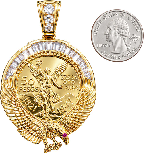 Mexican Centenario 50 Peso Coin Pendant