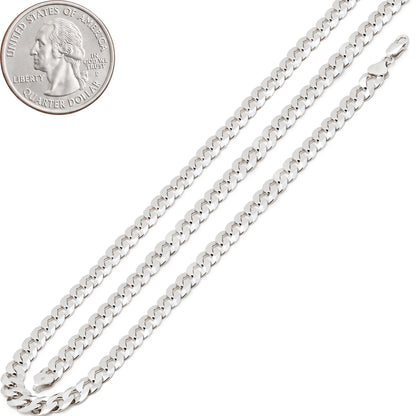 4.5mm Diamond Cut Curb Cuban Link Chain 22"