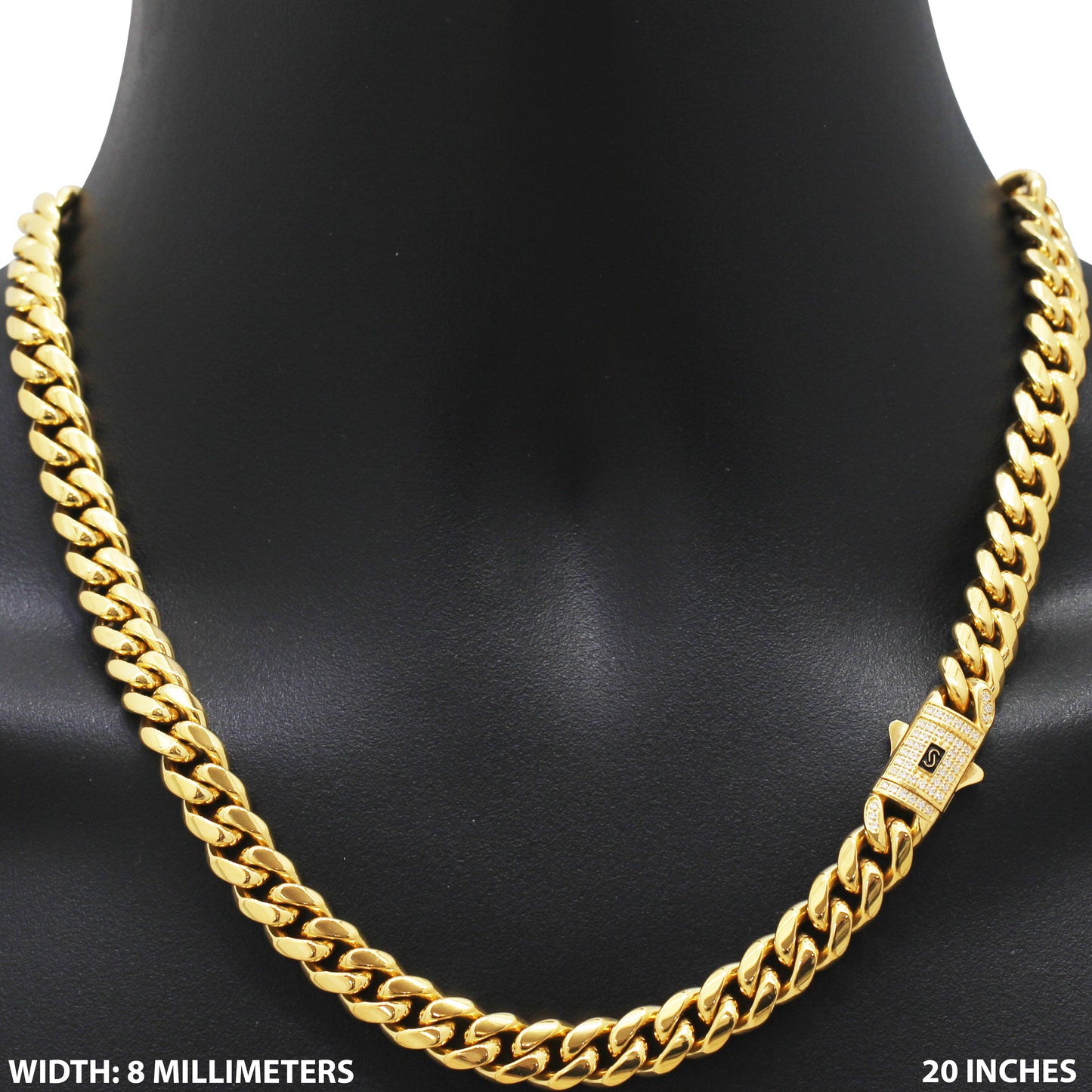 10mm Monaco Miami Cuban Link Chain 20"