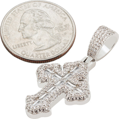 Baguette Gothic Tupac Cross Pendant S