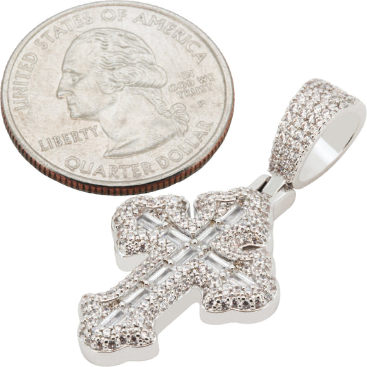 Baguette Gothic Tupac Cross Pendant S