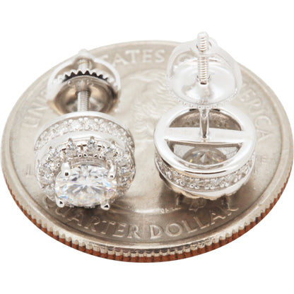 8mm 1.48ctw Moissanite Circle Halo Studs