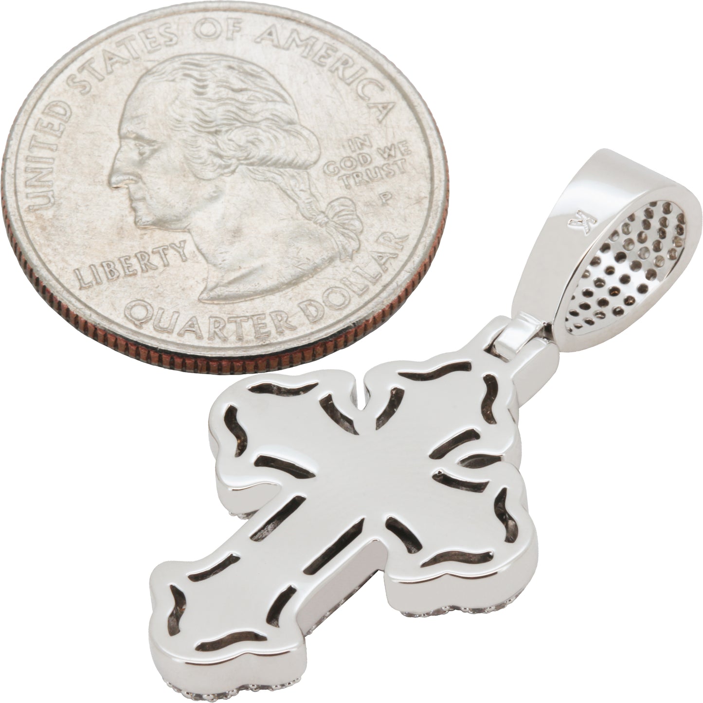 Baguette Gothic Tupac Cross Pendant S