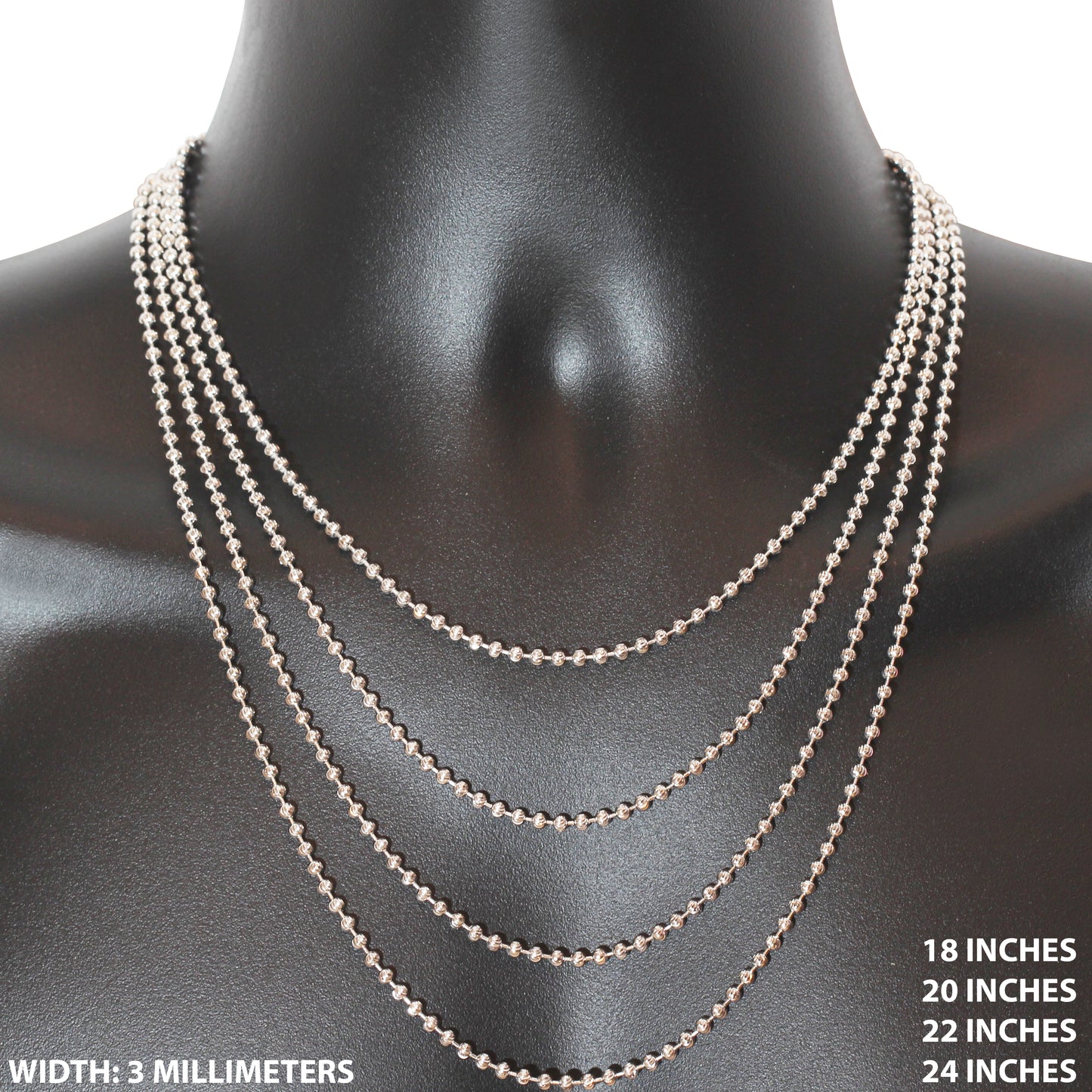 3mm Mooncut Chain 18"