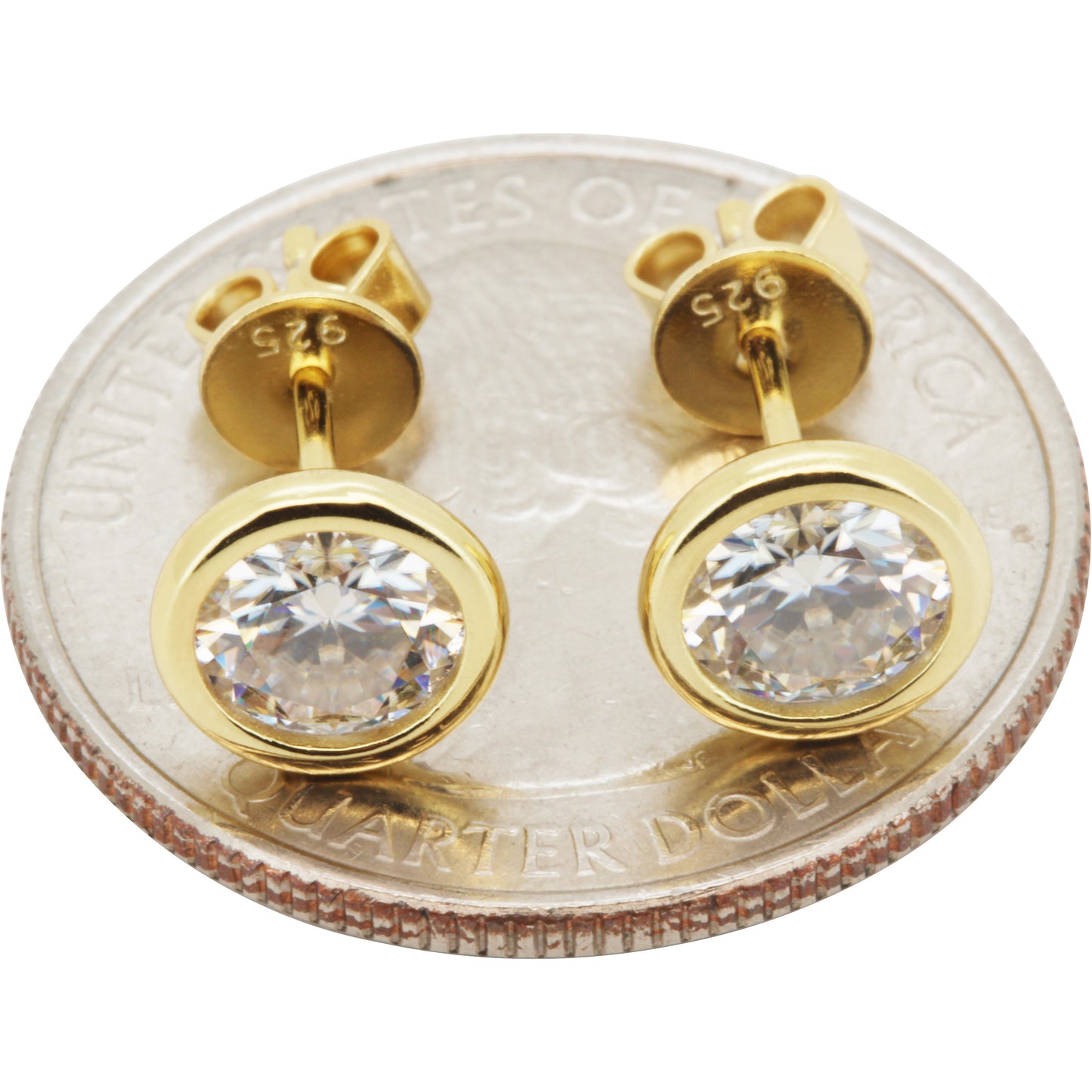 6mm 1.6ctw Moissanite Bezel Set Solitaire Studs