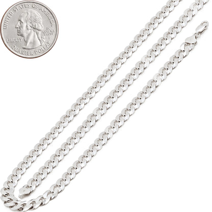 5mm Diamond Cut Curb Cuban Link Chain 22"