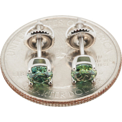 5mm 1ctw Moissanite Emerald Solitaire Studs