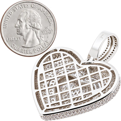 Layered Puffed Heart Pendant L