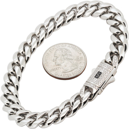 10mm Monaco Miami Cuban Link Bracelet 8"