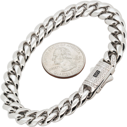10mm Monaco Miami Cuban Link Bracelet 8"