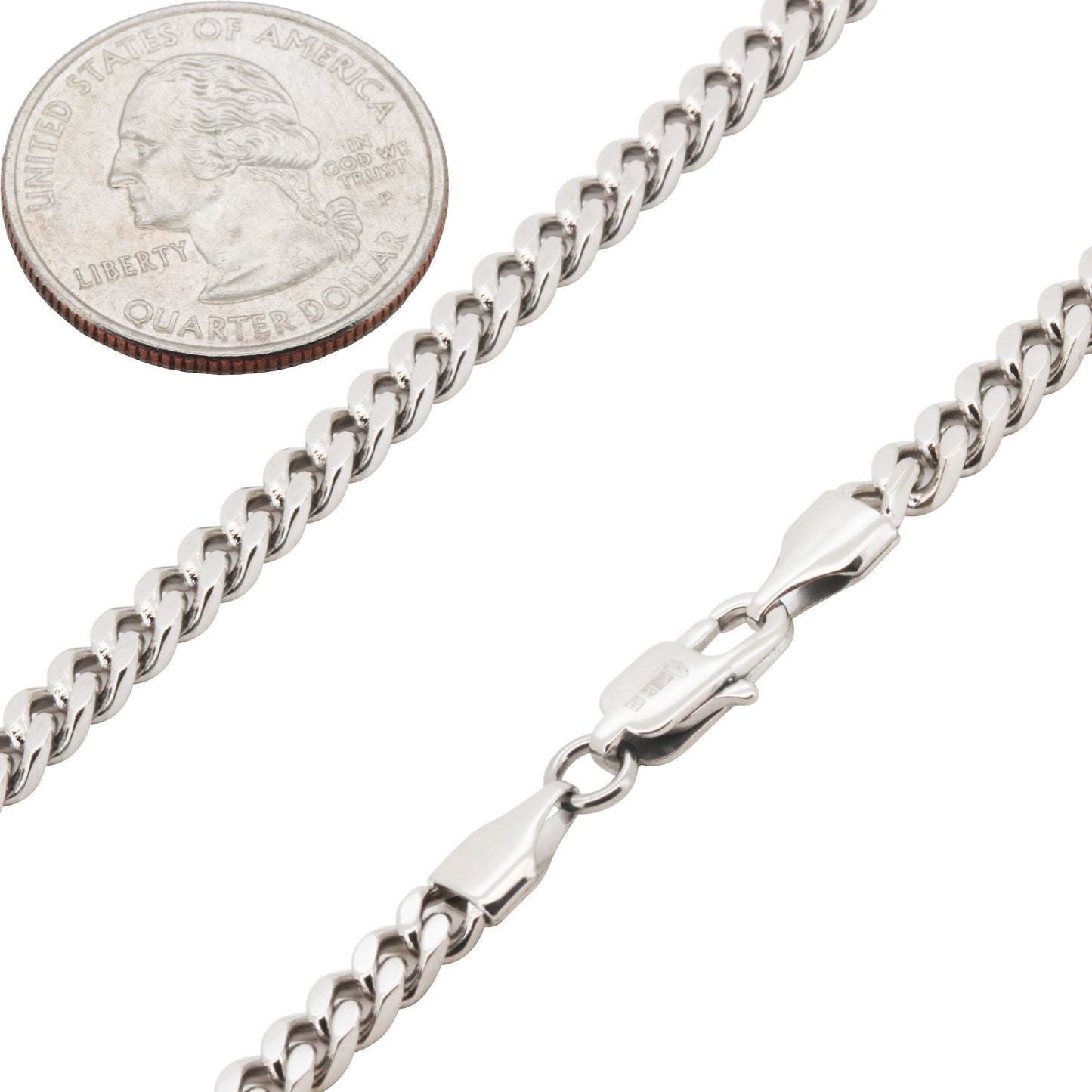 4mm Square Cut Cuban Link Chain 20"