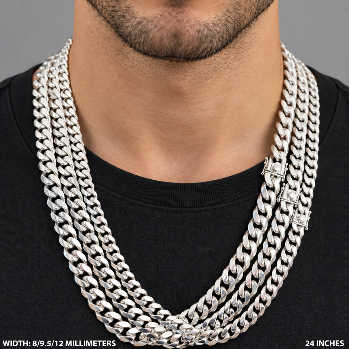 12mm Miami Cuban Link Chain 24"