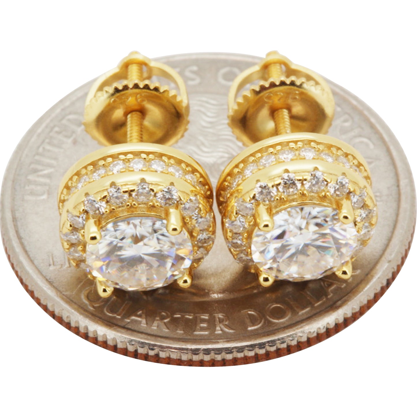 9mm 2.13ctw Moissanite Circle Halo Studs