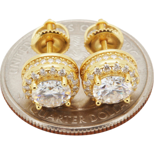 9mm 2.13ctw Moissanite Circle Halo Studs