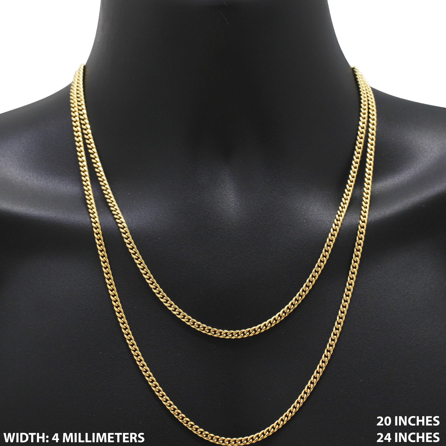 4mm Miami Cuban Link Chain 20"