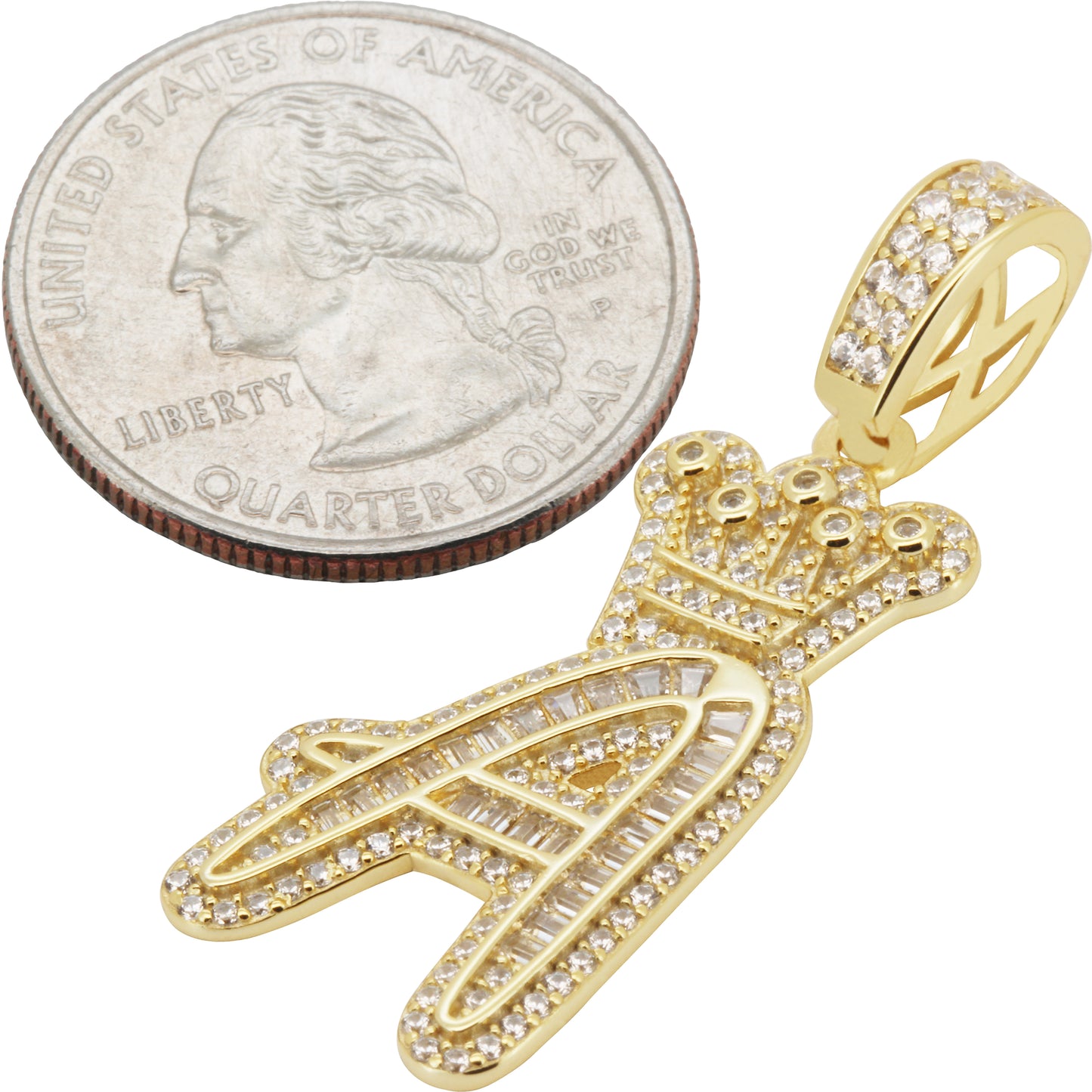 Crown Initial A Pendant