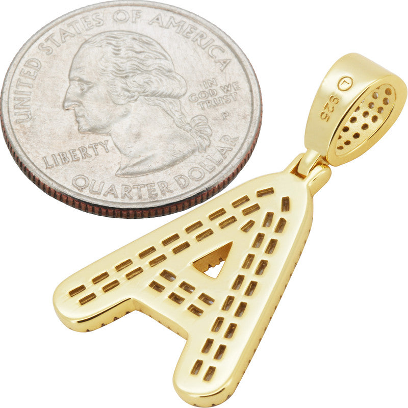 Baguette Initial A Pendant