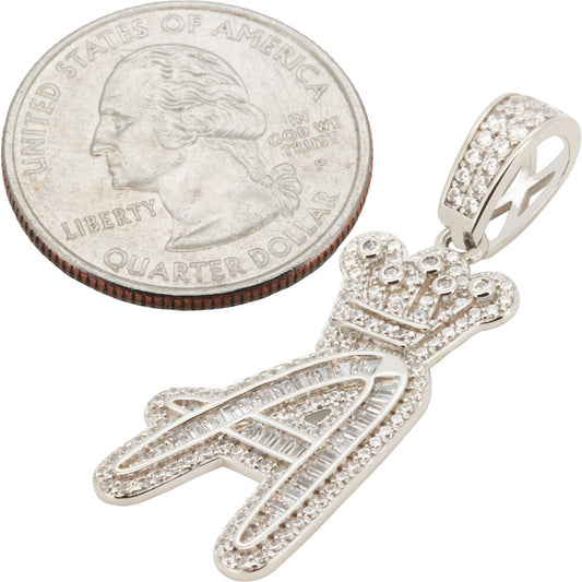 Crown Initial A Pendant