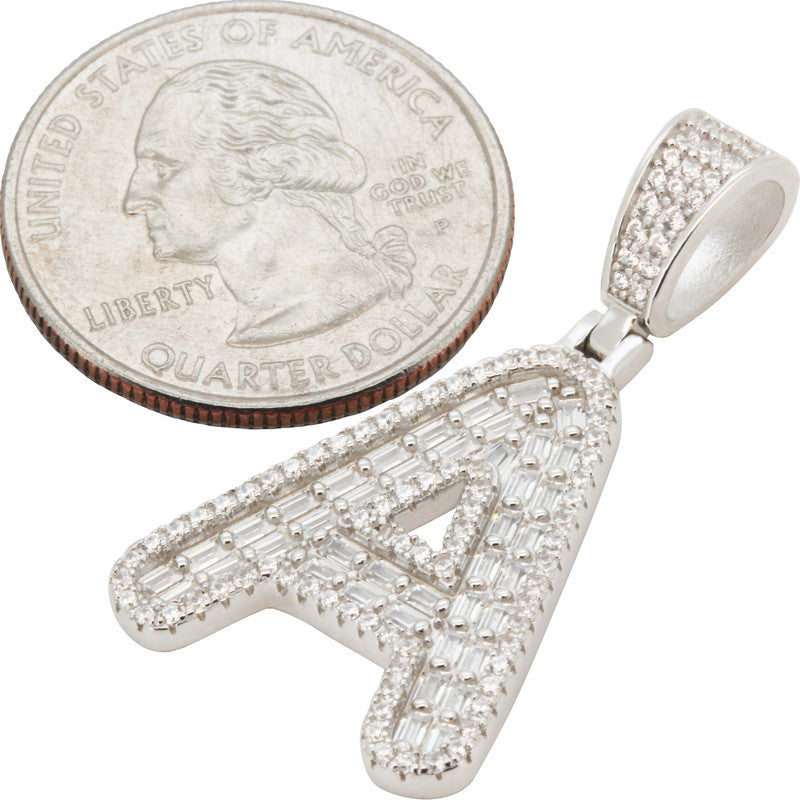 Baguette Initial A Pendant