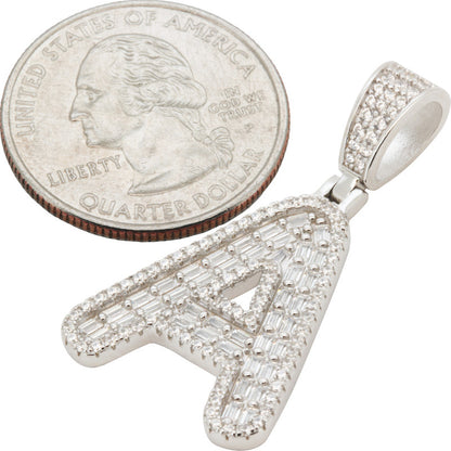 Baguette Initial A Pendant
