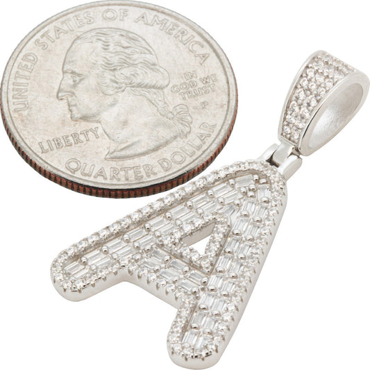Baguette Initial A Pendant