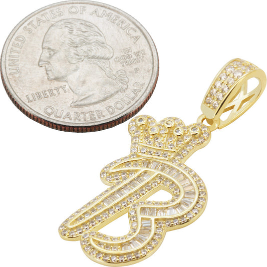 Crown Initial B Pendant