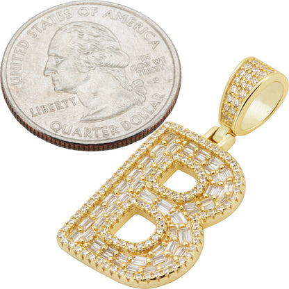 Baguette Initial B Pendant