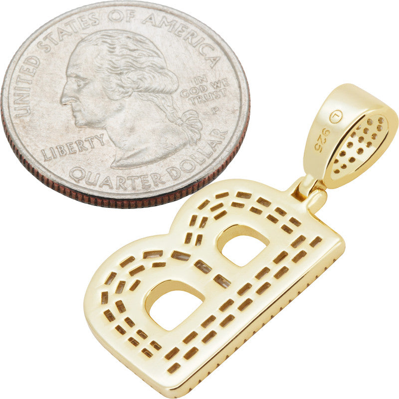 Baguette Initial B Pendant