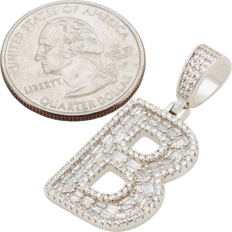 Baguette Initial B Pendant
