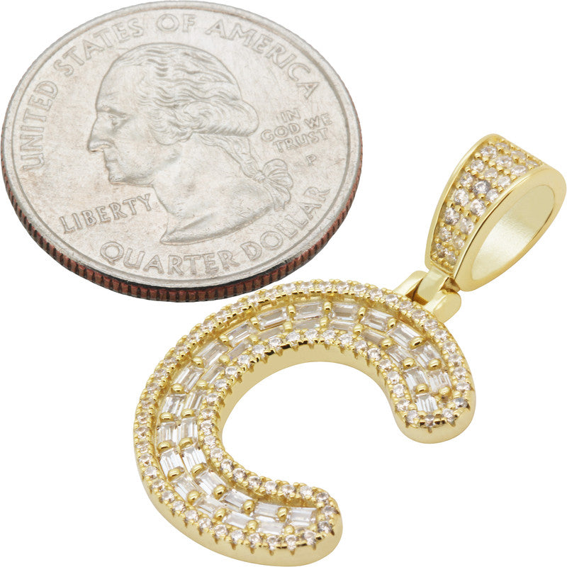 Baguette Initial C Pendant