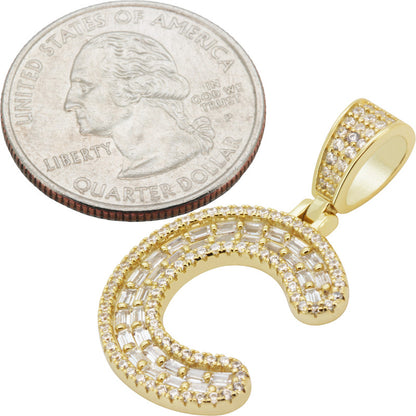 Baguette Initial C Pendant