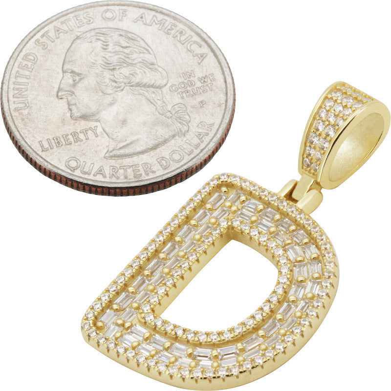 Baguette Initial D Pendant
