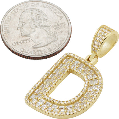 Baguette Initial D Pendant