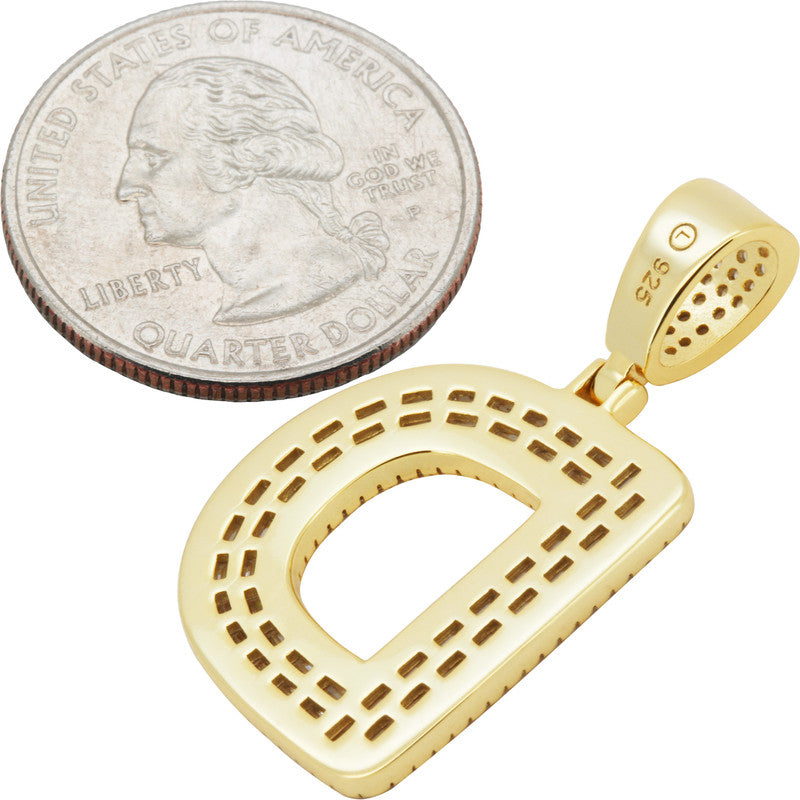 Baguette Initial D Pendant