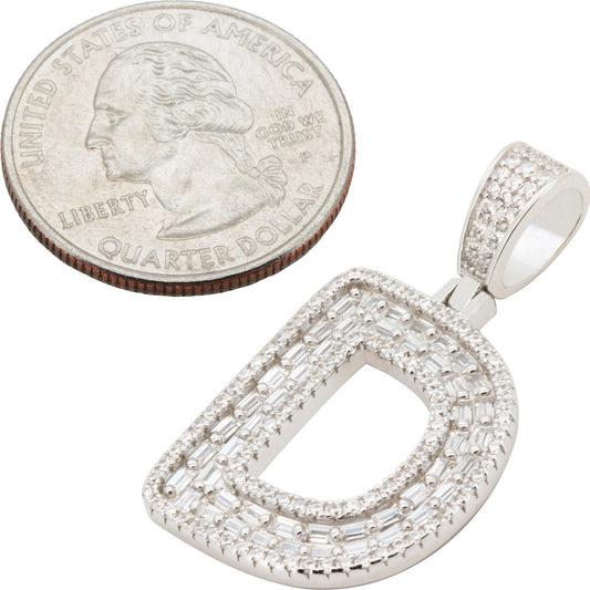 Baguette Initial D Pendant