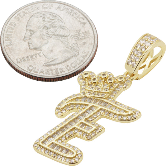 Crown Initial E Pendant