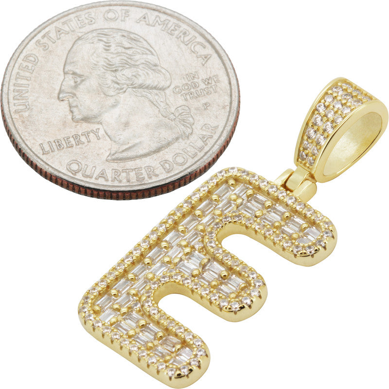 Baguette Initial E Pendant