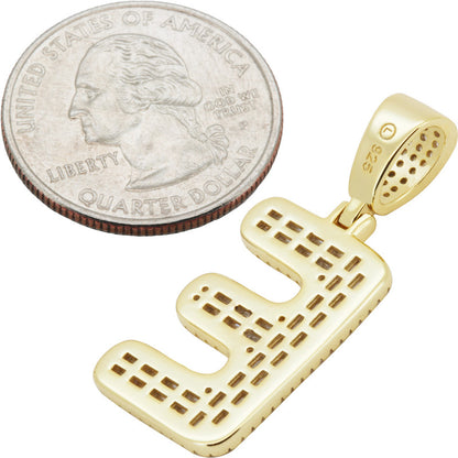 Baguette Initial E Pendant