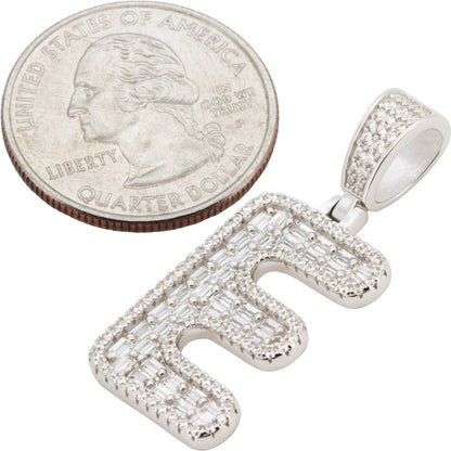 Baguette Initial E Pendant