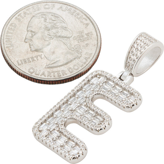 Baguette Initial E Pendant